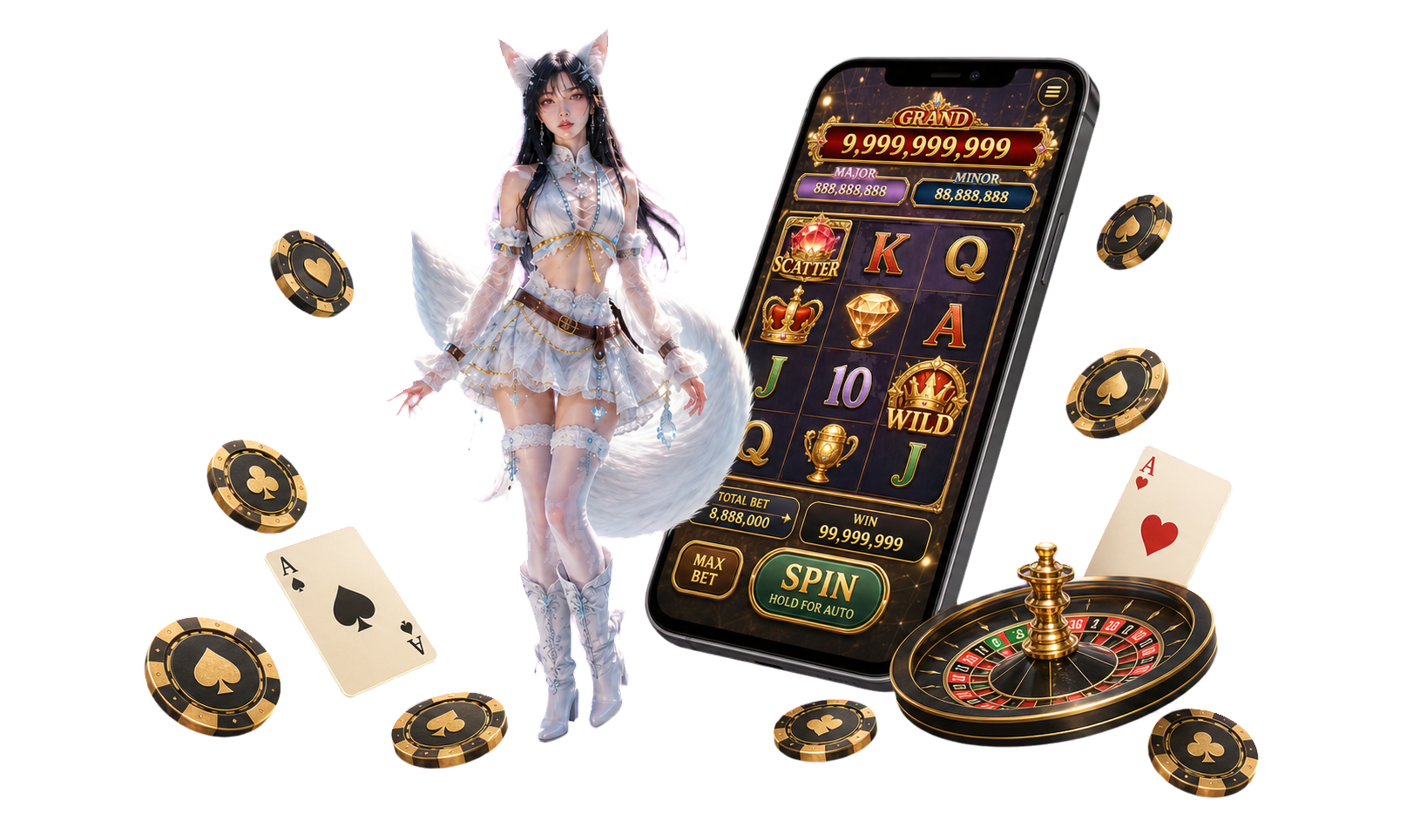 Karakter GAN89 dengan permainan live casino di ponsel
